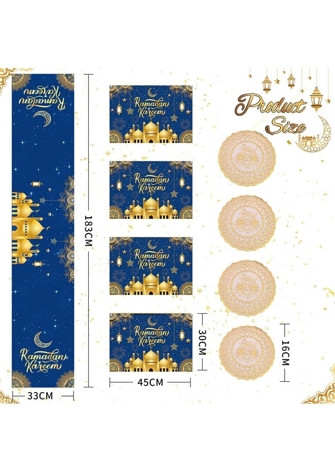 Beauenty Ramadan Decorations for Home,13pcs RamadanTable Decorations with Ramadan Table Runner and Decorative Pillow Covers and Coaster & Placemat for Muslim Islam Festive Table Decoration - Image 4